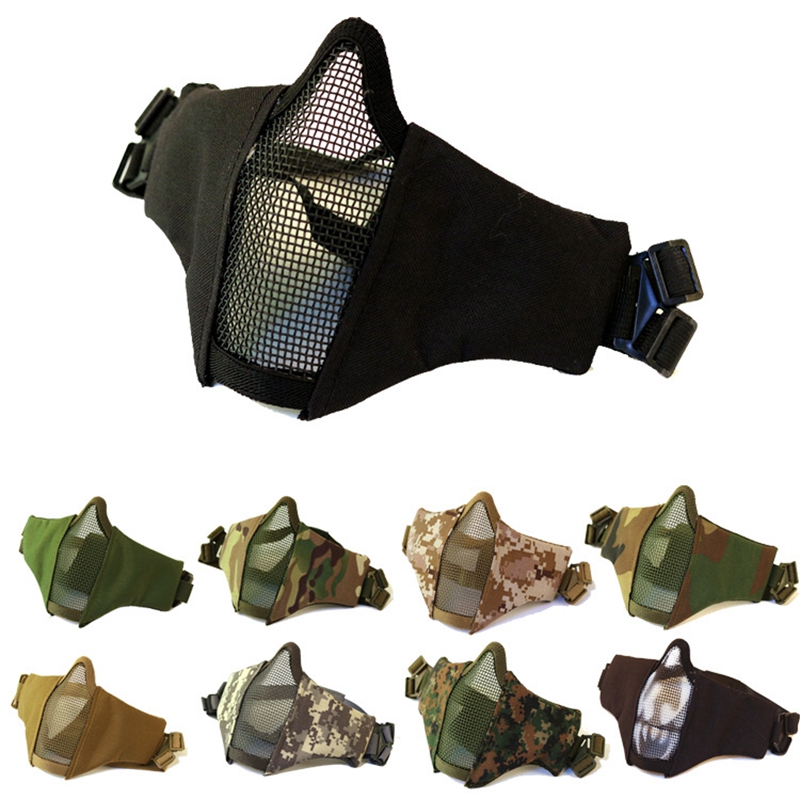 Camo Face Paint - Máscara protectora táctica militar ajustable, media